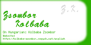 zsombor kolbaba business card